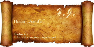 Heim Jenő névjegykártya